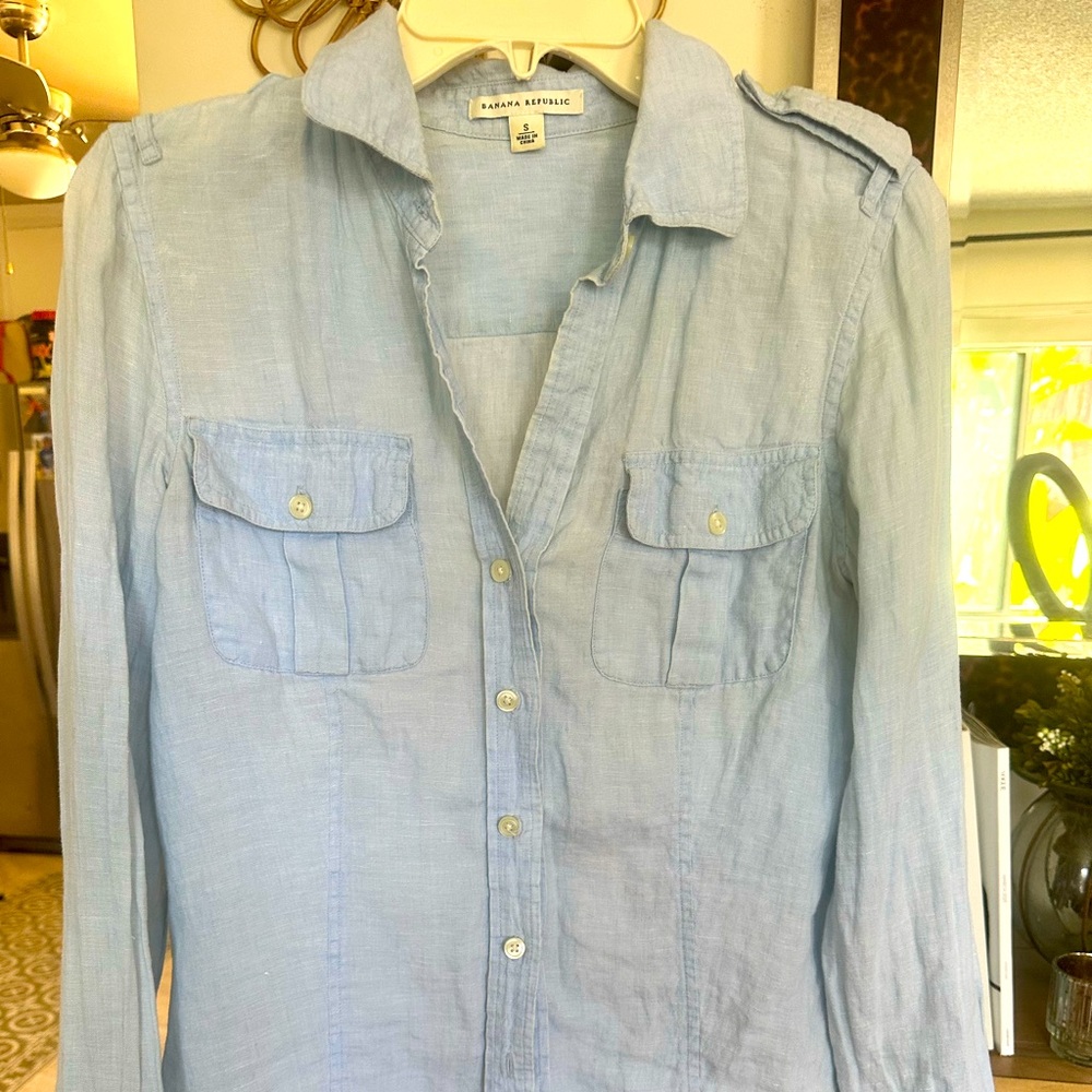 Banana Republic Sky Blue Casual Shirt